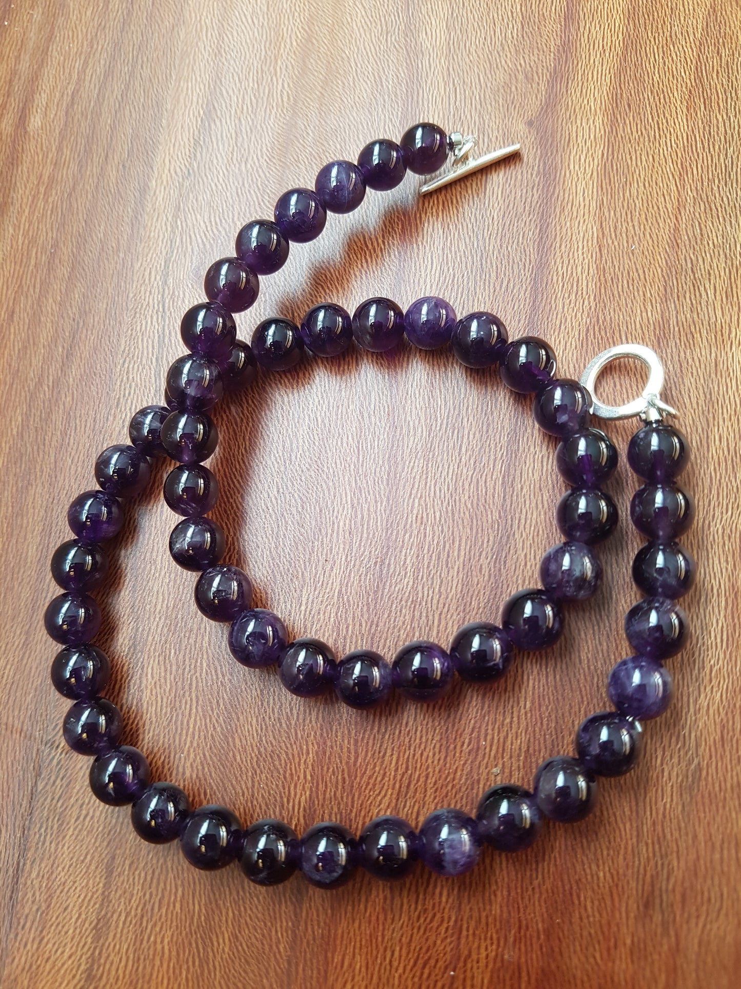 Amethyst necklace 8mm