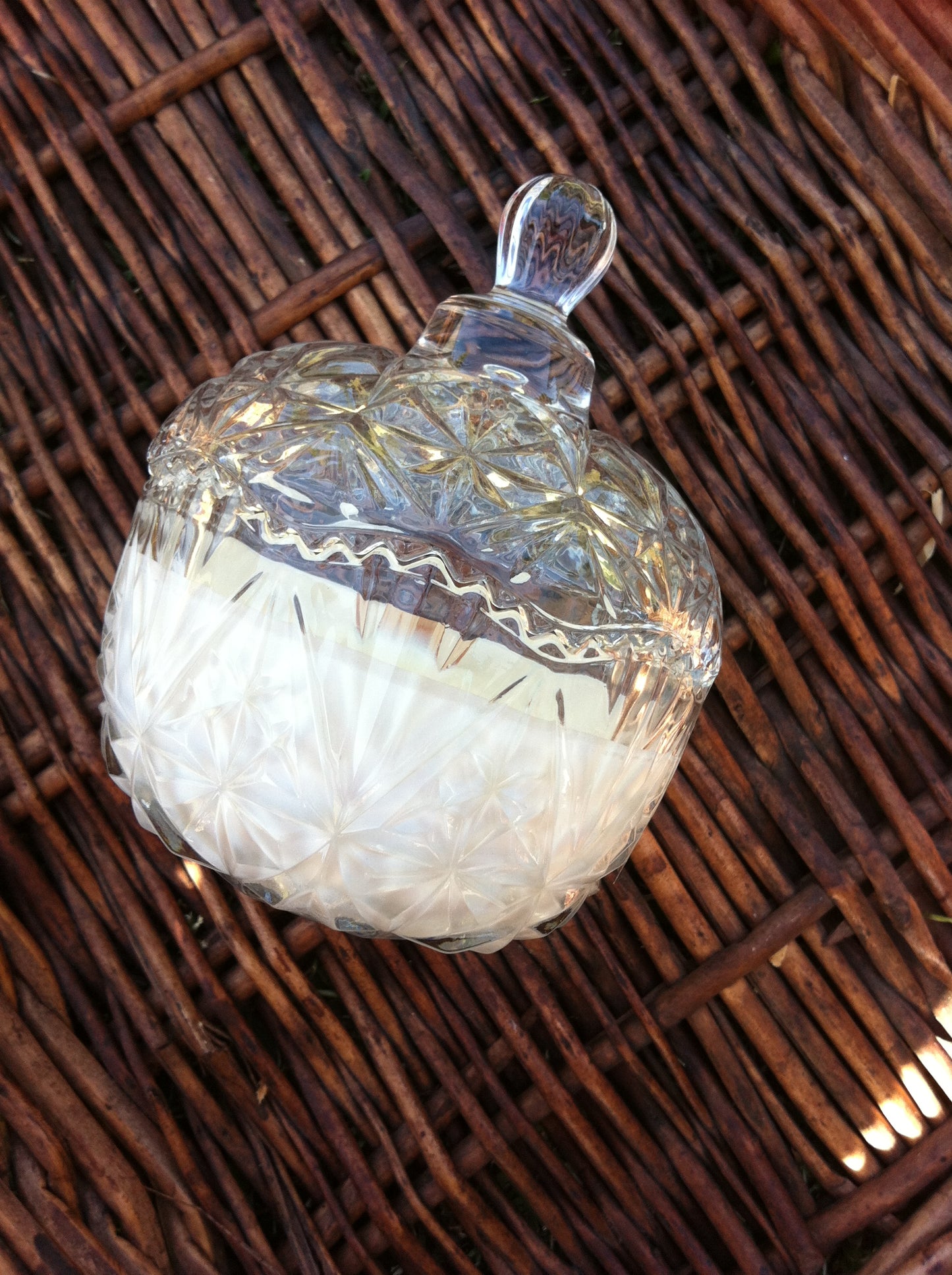 Fruit bowl crystal glass soy candle