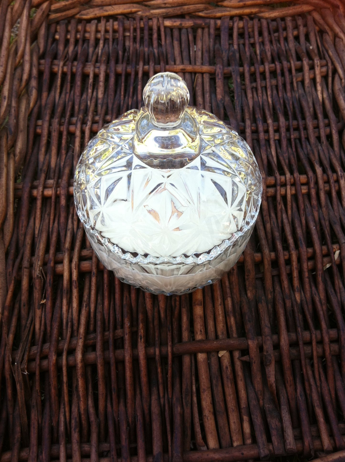 Fruit bowl crystal glass soy candle