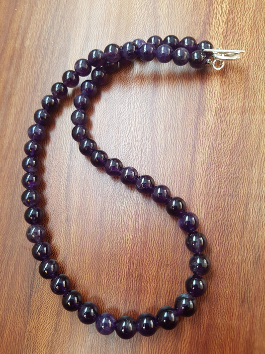Amethyst necklace 8mm