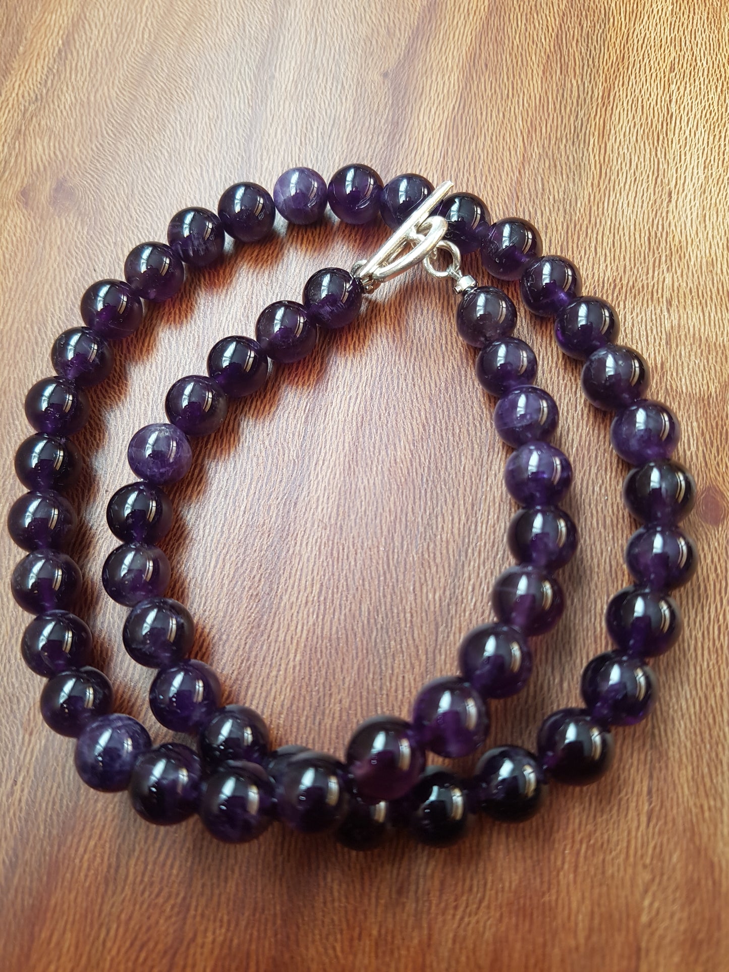 Amethyst necklace 8mm