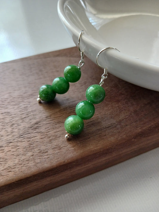 Green Jade 8mm earrings