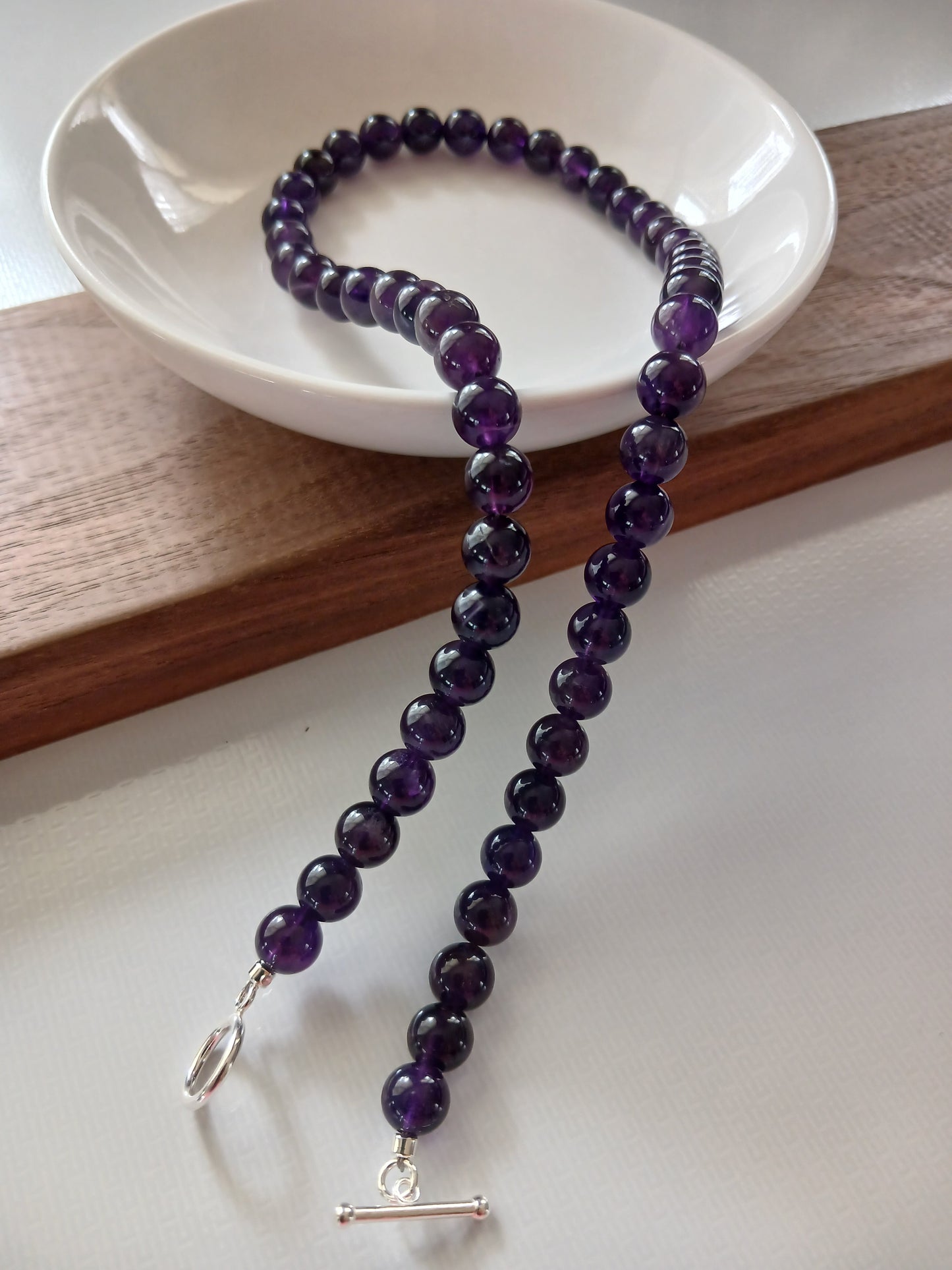 Amethyst necklace 8mm