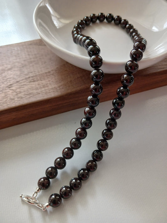 Garnet necklace 8mm