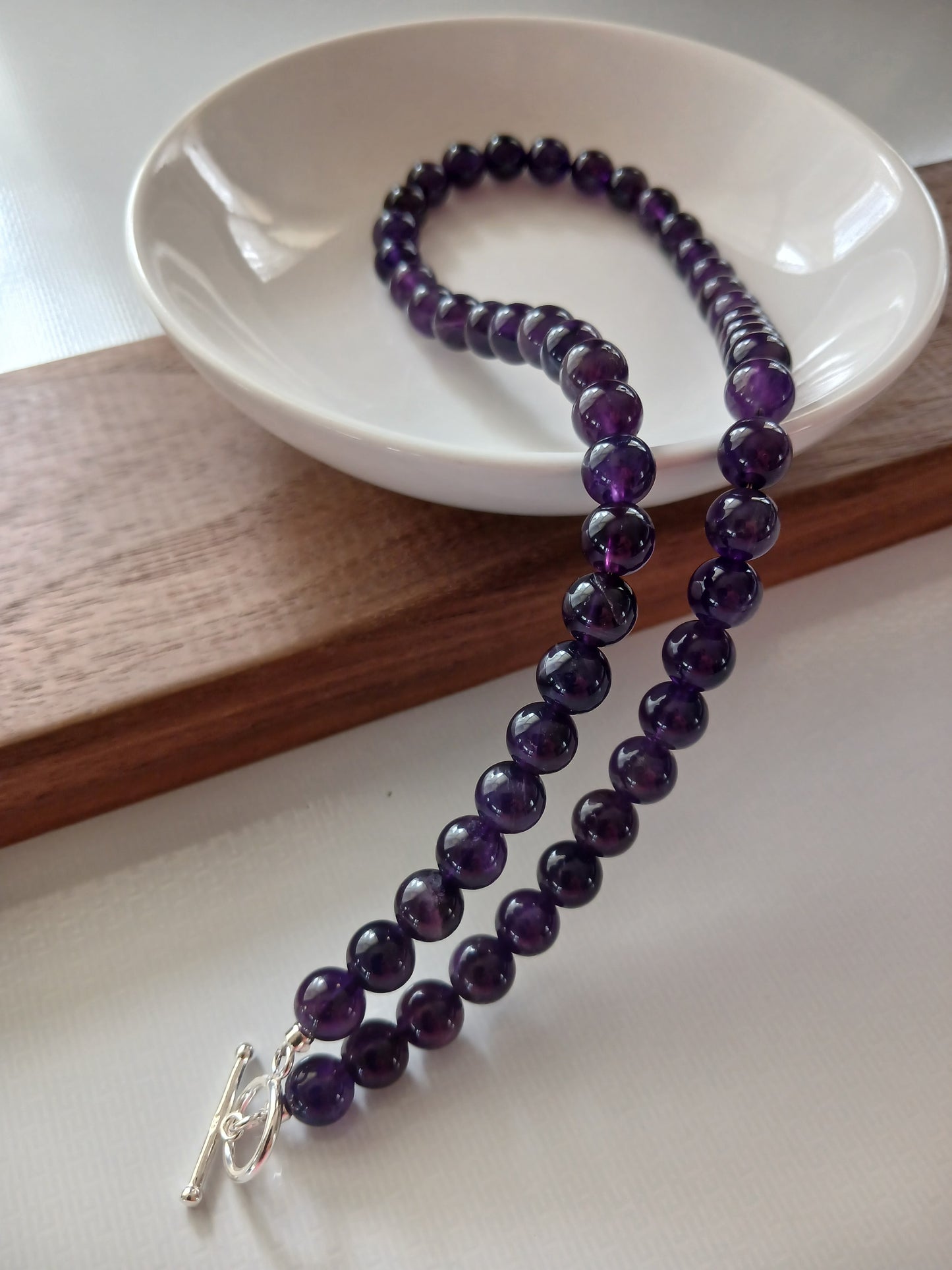 Amethyst necklace 8mm