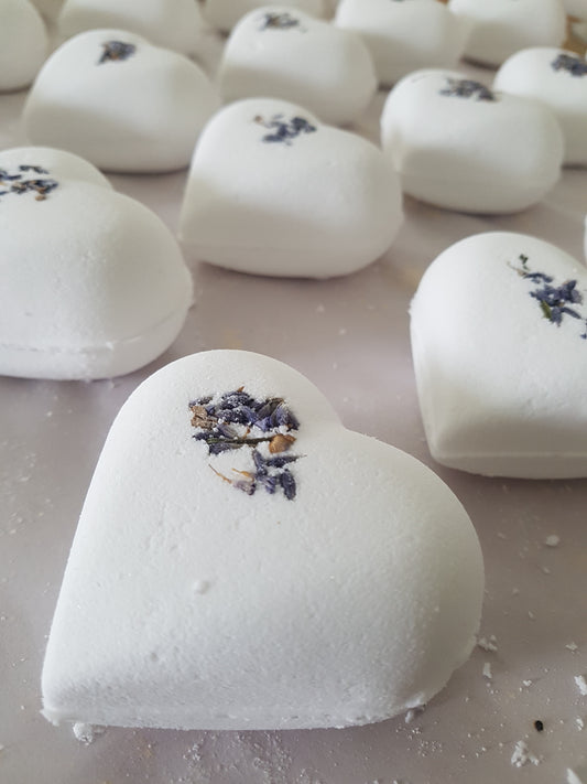 Lavender Bath bomb heart