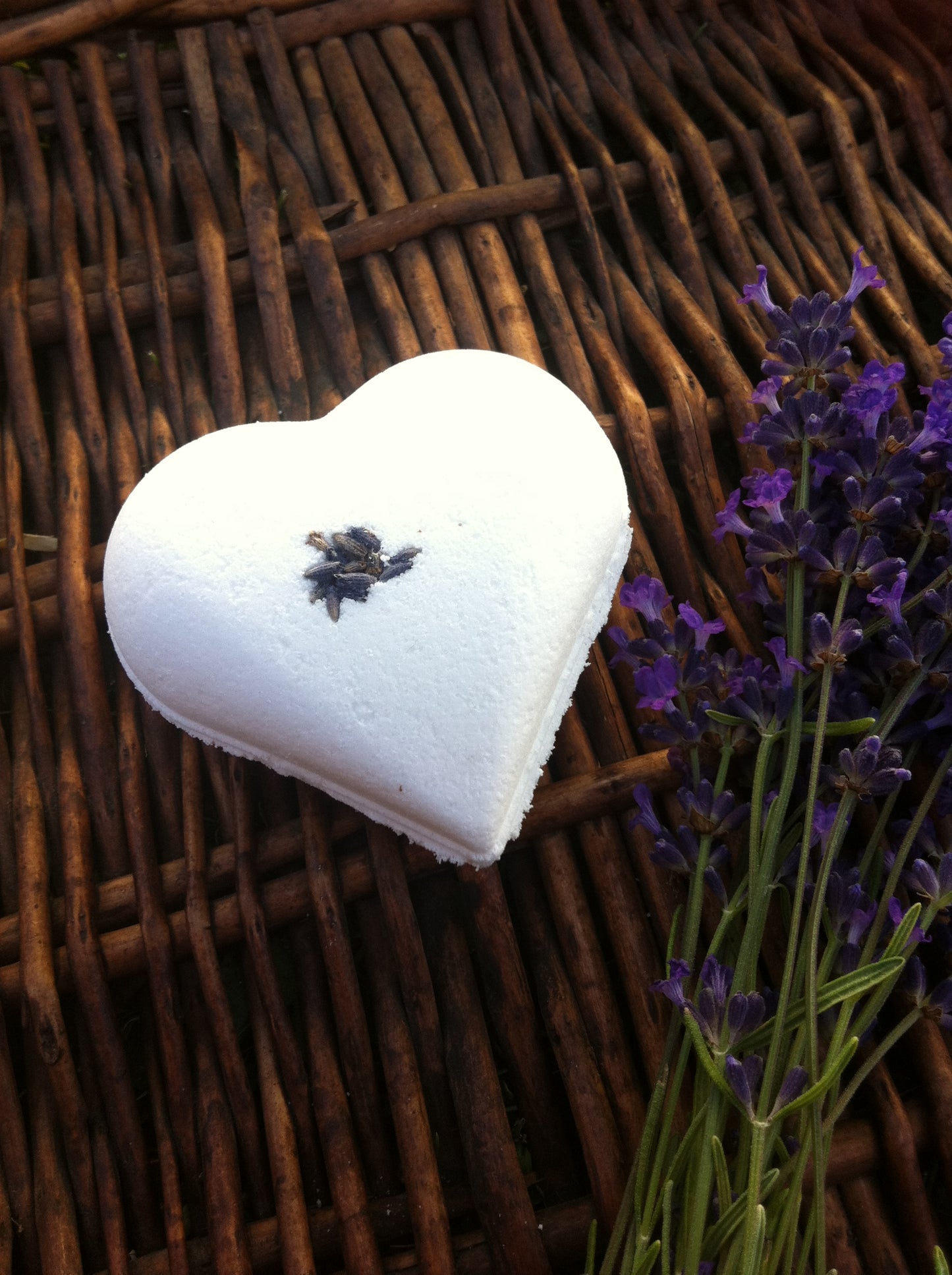 Lavender Bath bomb heart